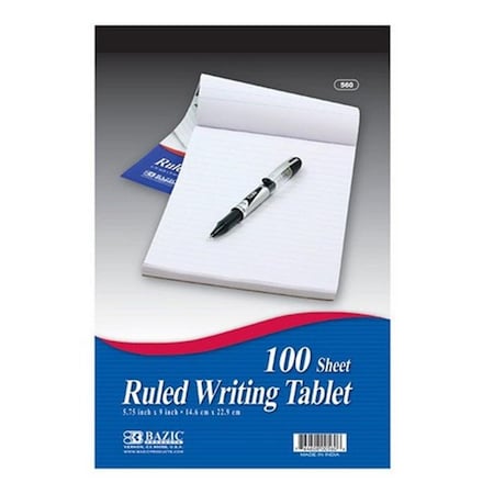 Bazic Products Bazic   100 Ct. 6 X 9 Ruled Writing Tablet Case of 48, 48PK 560